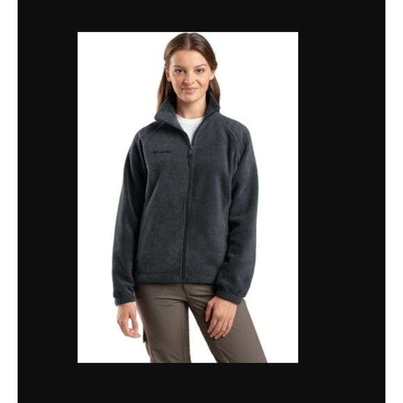 Columbia Benton Springs Fleece Jacket White Full Zip Pockets Womens Small - Picture 7 of 7